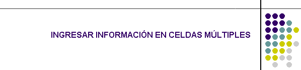 INGRESAR INFORMACIN EN CELDAS MLTIPLES