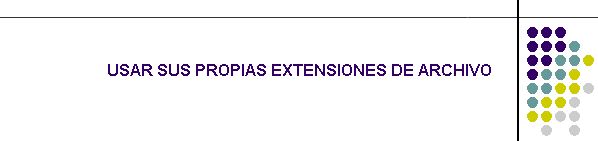 USAR SUS PROPIAS EXTENSIONES DE ARCHIVO