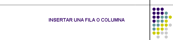 INSERTAR UNA FILA O COLUMNA