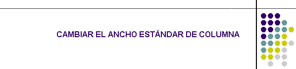 CAMBIAR EL ANCHO ESTNDAR DE COLUMNA